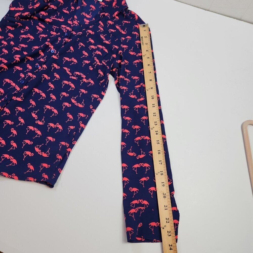 Express Portofina Flamingo Print Button Front Women's XS Extra Small - Picture 13 of 13
